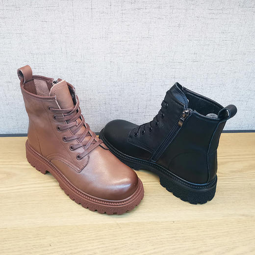 2021秋新款豪行女鞋213X37161时尚厚底中筒马丁靴女士单皮靴正品 商品图3