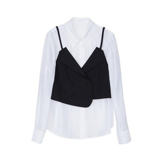 谜底莱赛尔衬衫女2023春新款小众设计胸衣式上衣衬衣女231MC0126 商品图4