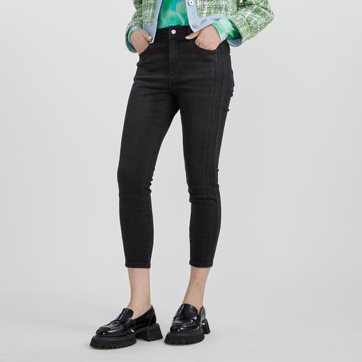 谜底紧身九分牛仔裤女2023春季新款显瘦小脚裤铅笔裤女231MK0075 商品图3