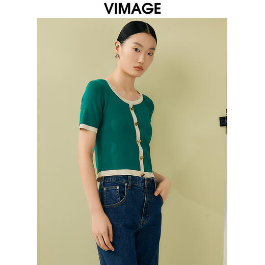 VIMAGE纬漫纪春季新款简约大方针织衫V1901505 商品图3