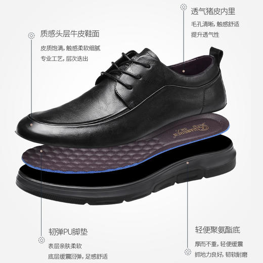 3515强人男鞋2023春季新款英伦皮鞋男头层牛皮商务休闲鞋软底鞋子 商品图2