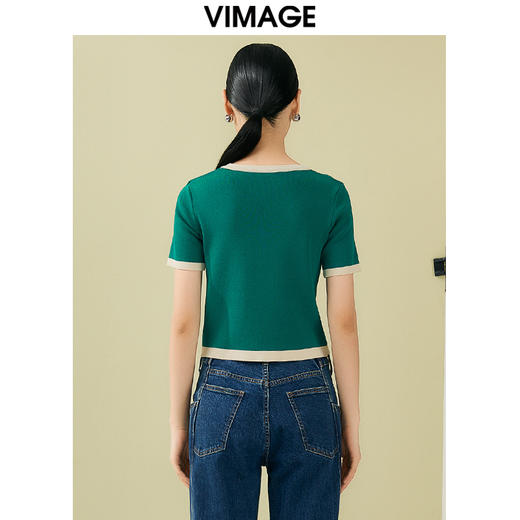 VIMAGE纬漫纪春季新款简约大方针织衫V1901505 商品图4