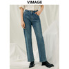 VIMAGE纬漫纪春季新款时尚简约百搭显瘦修身牛仔裤裤子V1905523 商品缩略图3