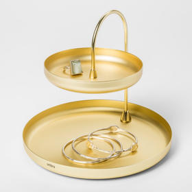 简约收纳 Umbra POISE 珀丝双层珠宝架 大号金色