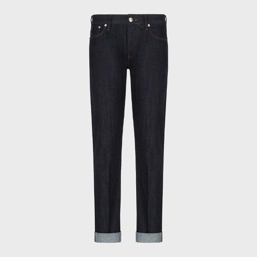 EMPORIO ARMANI 阿玛尼 男士修身深蓝色镶边舒适牛仔裤 蓝色 6L1J75 1DJMZ 0941 商品图0