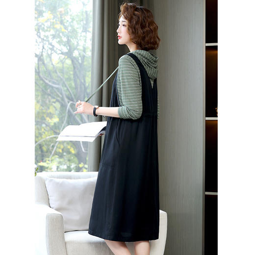 2023年春季连帽假两件条纹舒适高腰显瘦潮流简约时尚HR-WL10029 商品图2