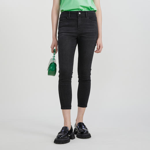 谜底紧身九分牛仔裤女2023春季新款显瘦小脚裤铅笔裤女231MK0075 商品图0