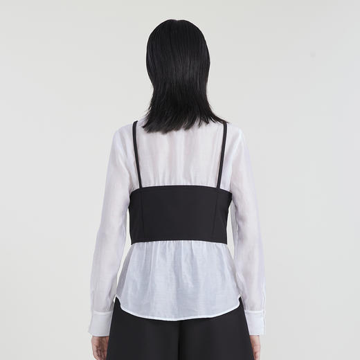 谜底莱赛尔衬衫女2023春新款小众设计胸衣式上衣衬衣女231MC0126 商品图2