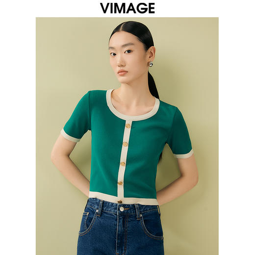 VIMAGE纬漫纪春季新款简约大方针织衫V1901505 商品图5