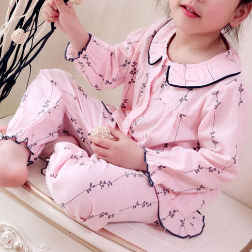 T33儿童家居春秋女童睡衣空调服1:1实物服装纸样剪裁图纸牛皮纸样 商品图0