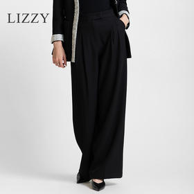 LIZZY 早秋 知性帅气简约通勤气质西装直筒阔腿长裤7762