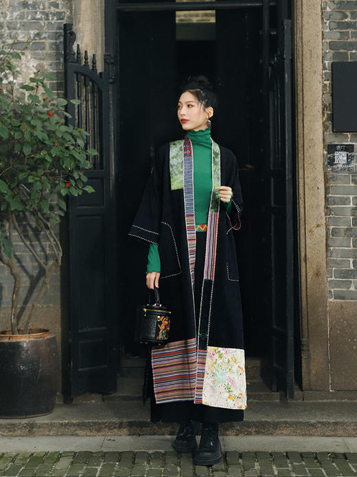 听雪煎茶手工双面长外套| 新中式设计 |现货加急发 商品图2