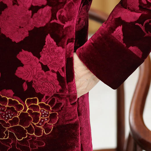 老人加厚60-70-80岁奶奶装，外套金丝绒棉衣TYWF-911 商品图3