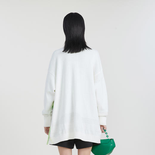 谜底针织衫外套女23春新款慵懒风中长款毛衣针织开衫女231MZ0320 商品图2