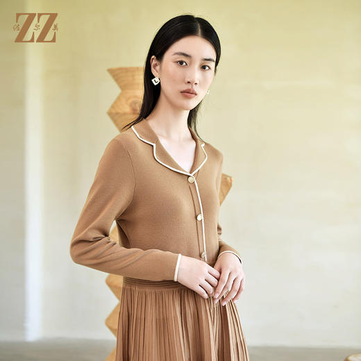 佐尔美冬季新款 纯色百搭气质羊毛连衣裙女E24MS01 商品图0