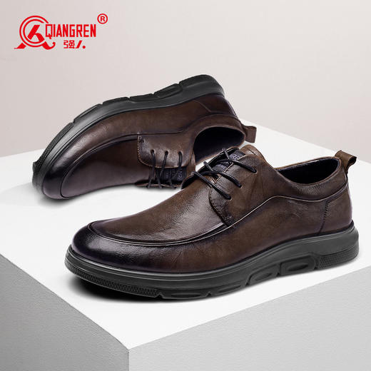 3515强人男鞋2023春季新款英伦皮鞋男头层牛皮商务休闲鞋软底鞋子 商品图4