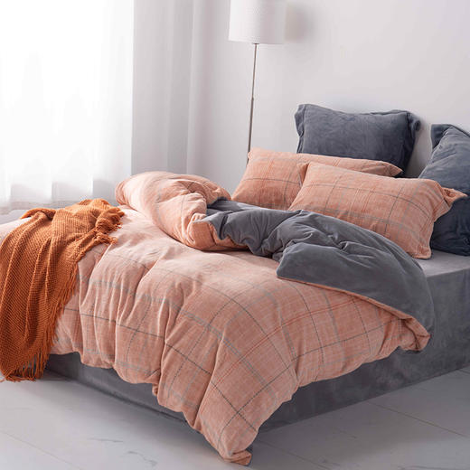 多喜爱 牛奶绒四件套佛罗伦萨L码【一触即暖】【抗静电】细腻绒毛 暖而不闷 透湿排汗 可水洗机洗 双面设计 商品图6