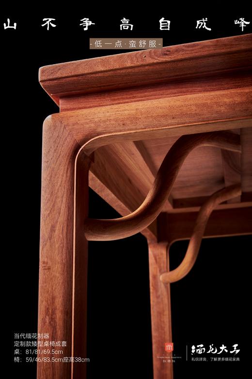 红桥红  家具严选  缅甸花梨(大果紫檀）  【定制81 马蹄腿带束腰方桌 五件套】 商品图3