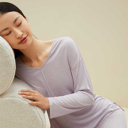 【深睡眠蚕丝睡衣】金三塔100%桑蚕丝女士真丝针织舒适裸感家居服睡衣衣裤套新品 YZFDA701（限价款） 商品图1