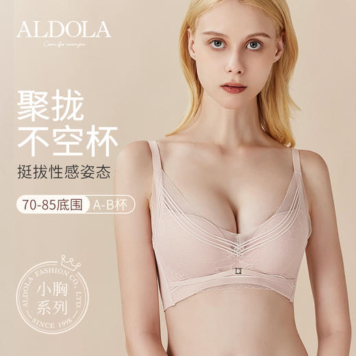 雅黛丽显胸大内衣女聚拢收副乳防下垂文胸无钢圈性感蕾丝美背胸罩 商品图0