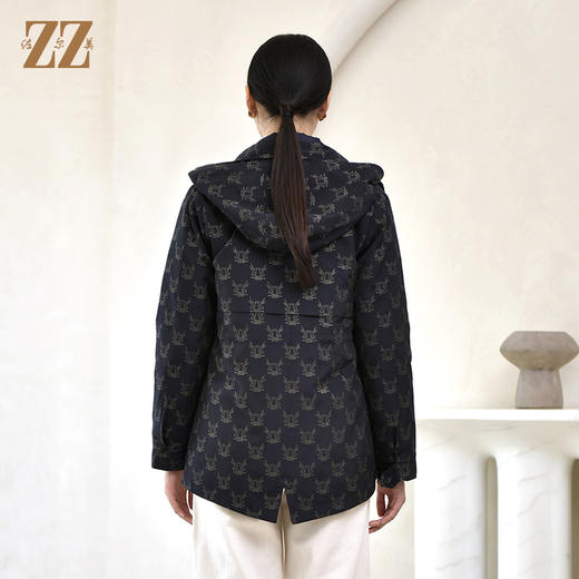 佐尔美2022冬季新款 经典防风印花两件套松紧腰羽绒服女E24YY11 商品图4