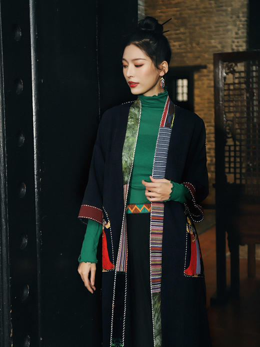 听雪煎茶手工双面长外套| 新中式设计 |现货加急发 商品图4