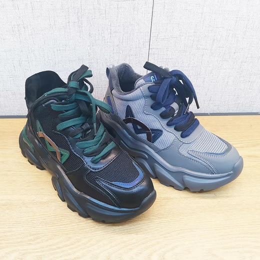 豪行冬季新款21451312时尚厚底老爹鞋加绒舒适百搭网红运动休闲鞋 商品图1