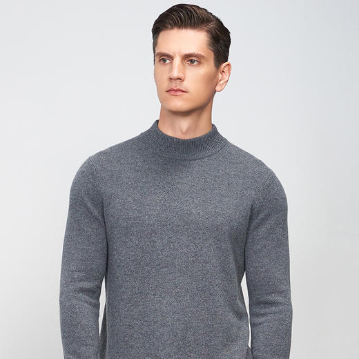 【半价款男士半高领羊绒衫】羊绒世家秋冬新品男士100%山羊绒内搭保暖针织毛衣 商品图3