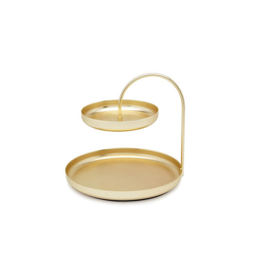 简约收纳 Umbra POISE 珀丝双层珠宝架 大号金色 商品图1