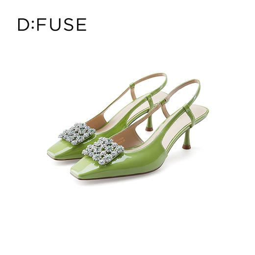 D:FUSE/迪芙斯春季新款漆皮方头花形饰扣中后空单鞋DF31114008 商品图8