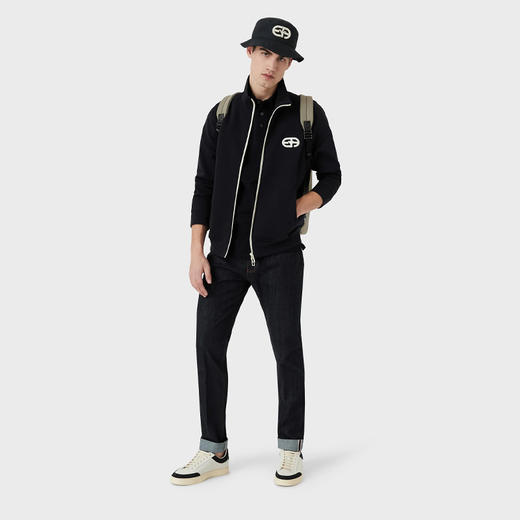 EMPORIO ARMANI 阿玛尼 男士修身深蓝色镶边舒适牛仔裤 蓝色 6L1J75 1DJMZ 0941 商品图3