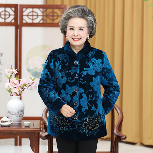 老人加厚60-70-80岁奶奶装，外套金丝绒棉衣TYWF-911 商品图1