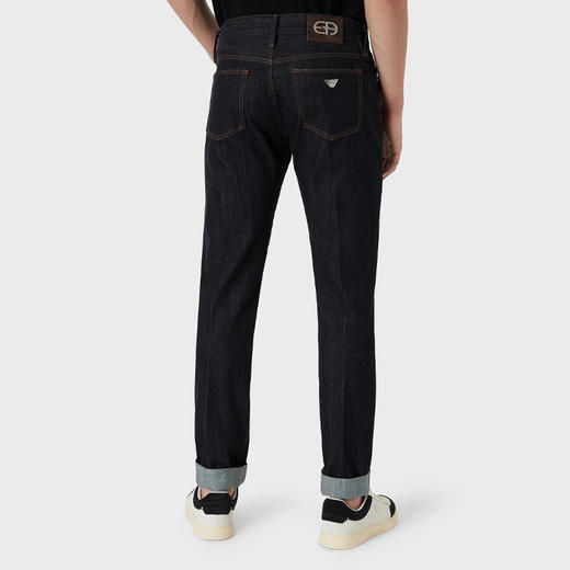 EMPORIO ARMANI 阿玛尼 男士修身深蓝色镶边舒适牛仔裤 蓝色 6L1J75 1DJMZ 0941 商品图2