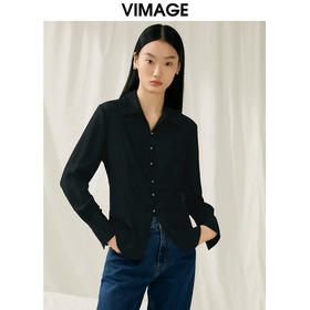 【转款下架】VIMAGE纬漫纪春季新款通勤显瘦百搭衬衫纯色上衣V1909502