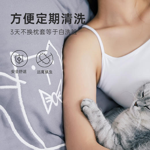 三利枕巾纯棉一对装防螨纱布枕头巾垫巾家用全棉高档2022新款 商品图4