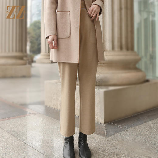 佐尔美冬季新款 气质百搭杂色皮筋腰带长裤女E24KC35 商品图0