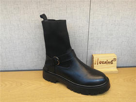 2021豪行秋新款短靴新品213X02970专柜正品牛皮休闲低跟女靴单靴