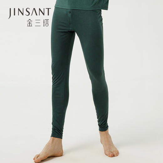 金三塔秋冬新品 真丝睡裤男100%桑蚕丝打底裤保暖秋裤   1NZM9C901 商品图2