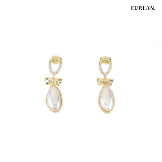 2023春夏流行新款耳环-蝴蝶结白色贝母款 简单百搭 商品图0