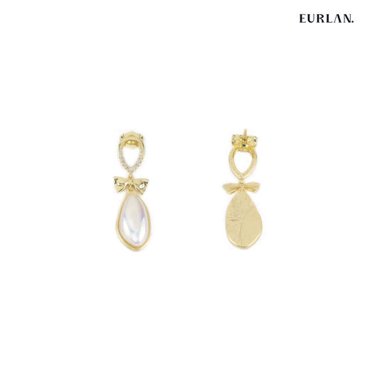 2023春夏流行新款耳环-蝴蝶结白色贝母款 简单百搭 商品图1