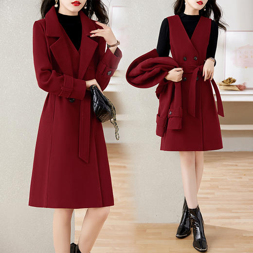呢料外套套装，内搭连衣裙HR-JXYR8255 商品图3