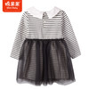 棉果果商场同款春季新品仙仙女童时尚气质翻领网纱连衣裙条纹拼接M122700223060 商品缩略图6