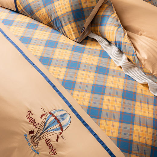 多喜爱 全棉新疆精梳棉刺绣工艺款简约时尚四件套 环球之旅/茹伊/fx 商品图4