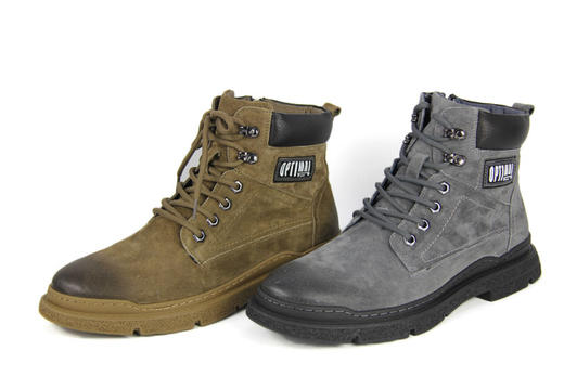 豪行冬款10462519马丁靴男士英伦复古磨砂真皮高帮加绒工装短靴子 商品图2