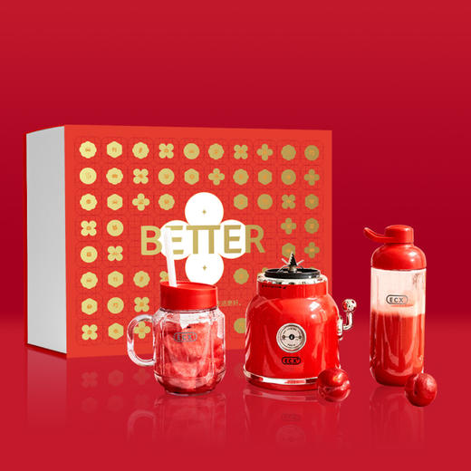 复古榨汁机红色 商品图3