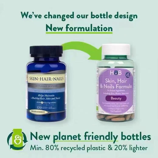 【同步英国专gui最新包装】英国H&B 90粒皮肤头发指甲营养素 商品图1