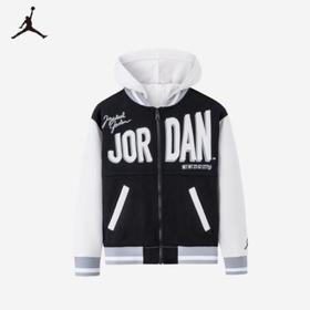 AIR JORDAN耐克男童夹克针织棒球服春新款连帽可拆JD2312015