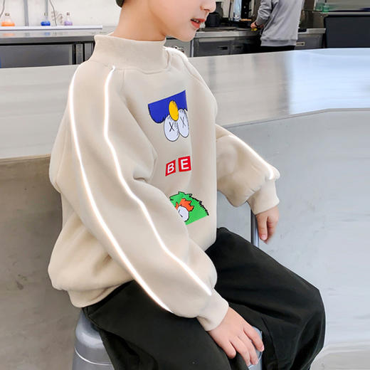 裁缝学苑TG113 男童装新款加绒半高领插肩袖卫衣纸样打版图纸样版 商品图3