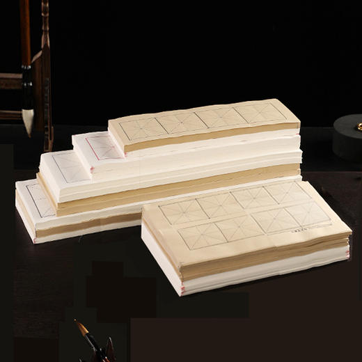 四字吉语竹浆帘纹毛边纸 商品图0