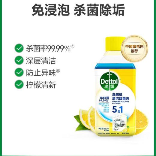 滴露洗衣机清洁除菌液 柠檬清新 250ml/瓶 商品图2